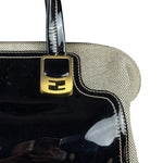 Fendi vintage Chameleon Black Patent Leather Handbag