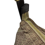 Fendi Brown Leather Trim Zucca Mamma Forever Baguette