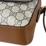 Gucci Brown Leather GG Horsebit Camera Bag 1955