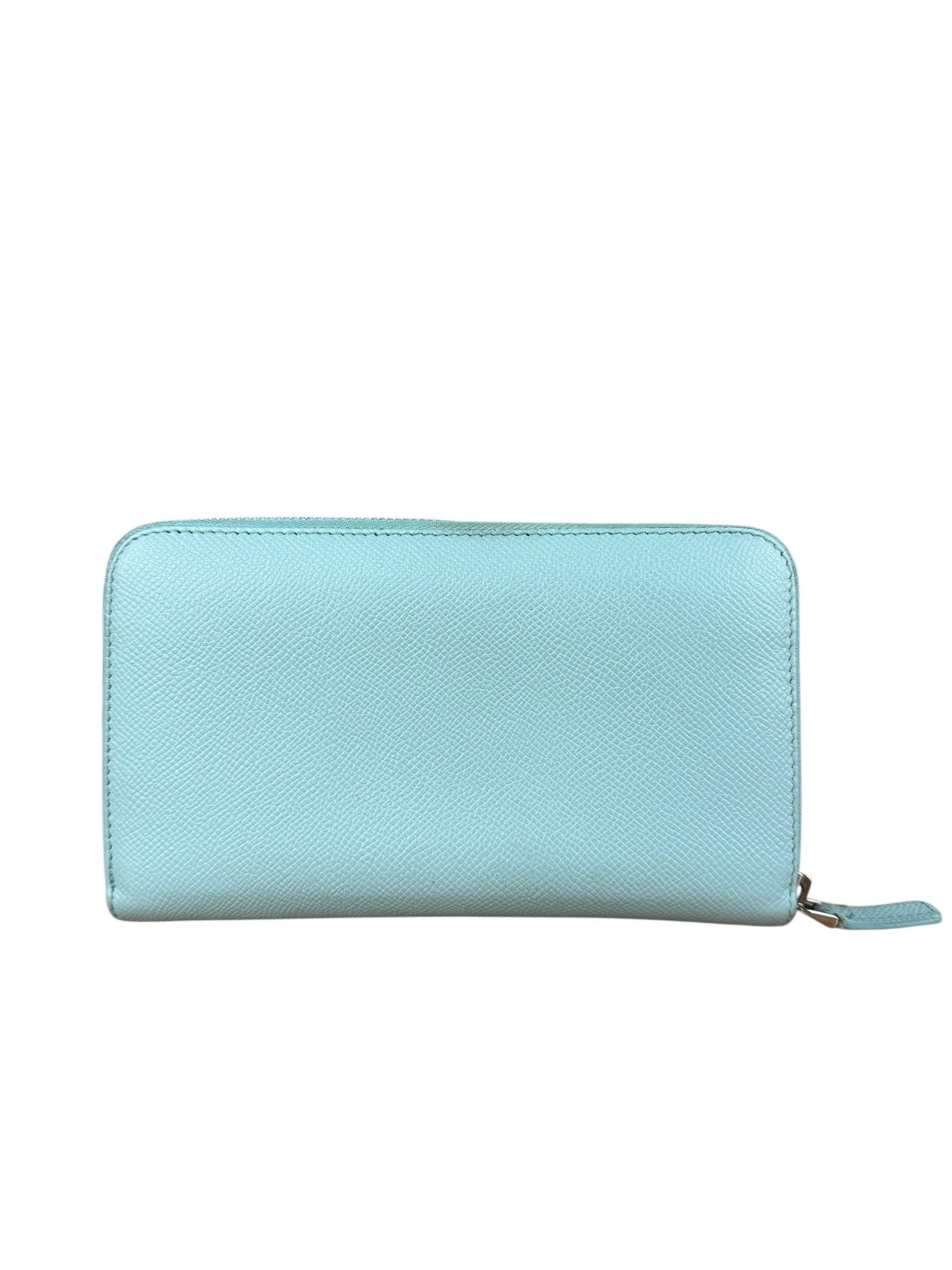 Bvlgari Blue Leather Long Zippy Wallet