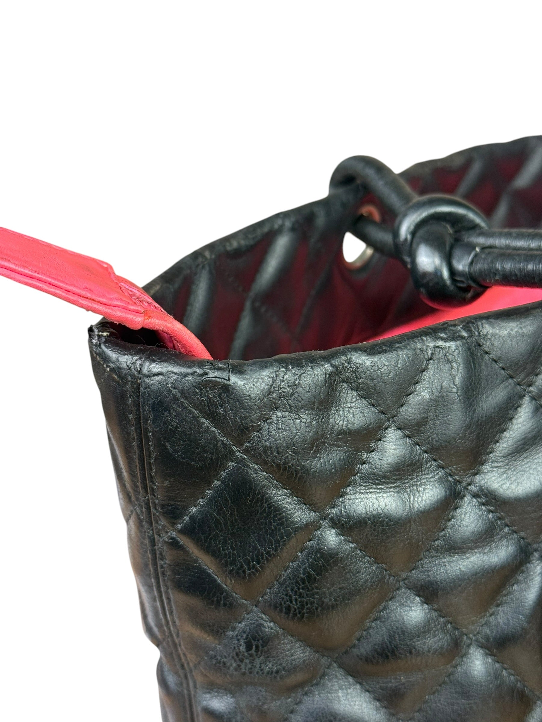 Chanel Black Quilted Leather Ligne Cambon Tote Bag 2004