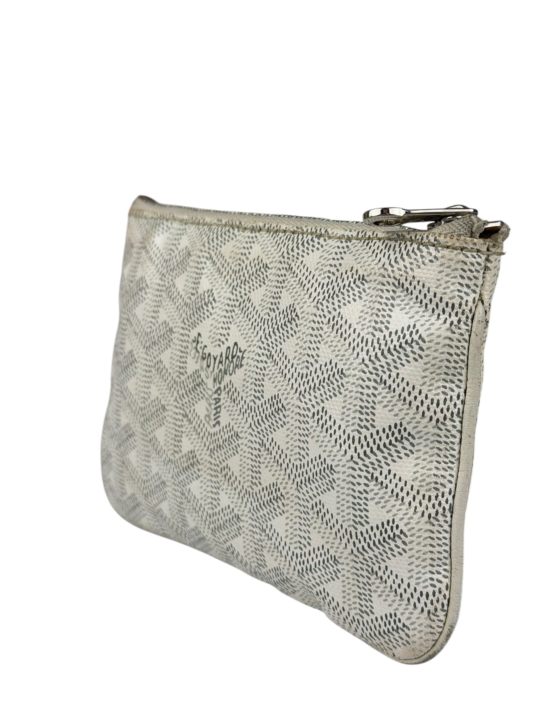 Goyard White Senat Mini Pouch