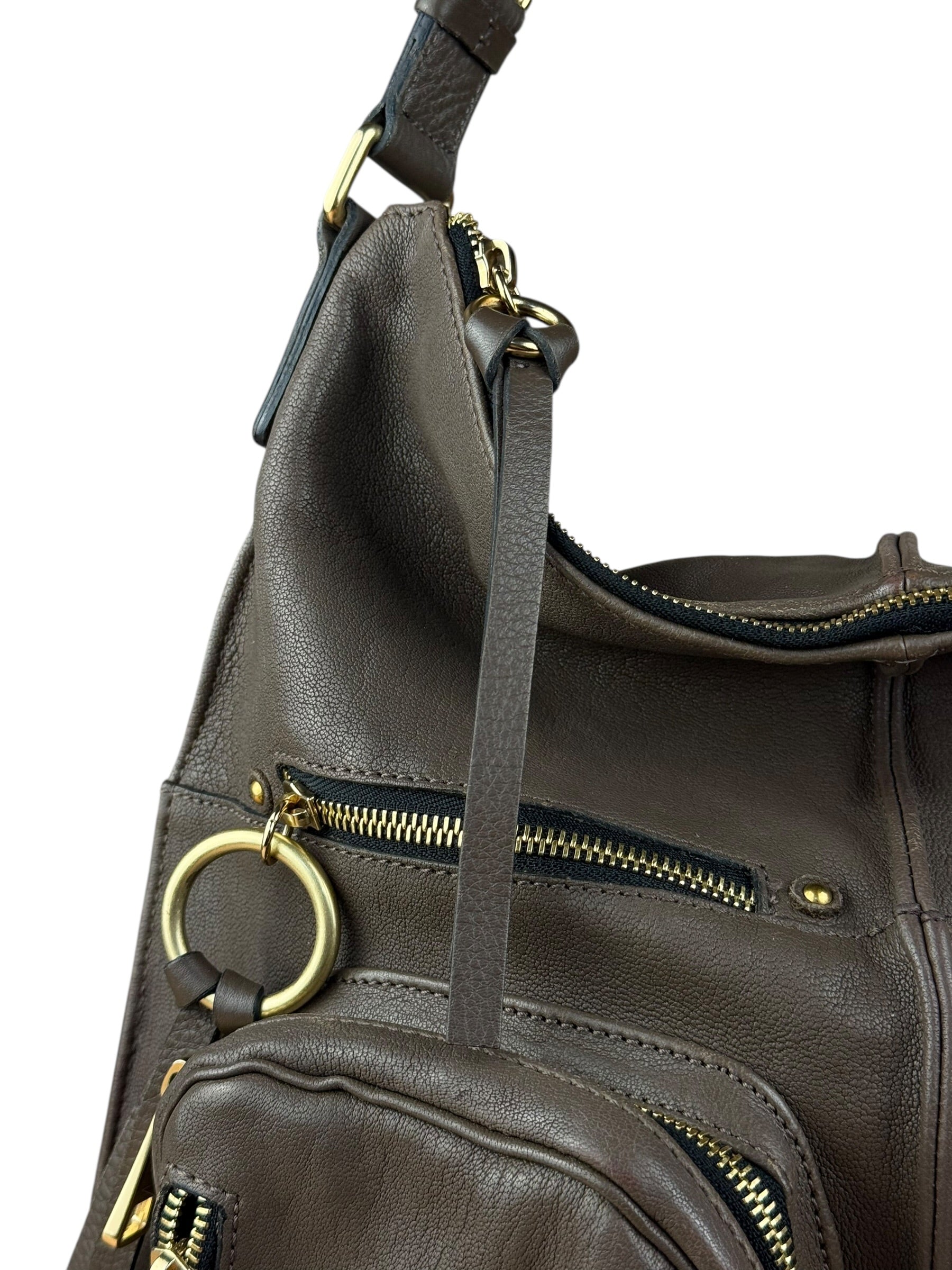 Chloé See by Chloé Brown Leather Pocket Shoulder Bag