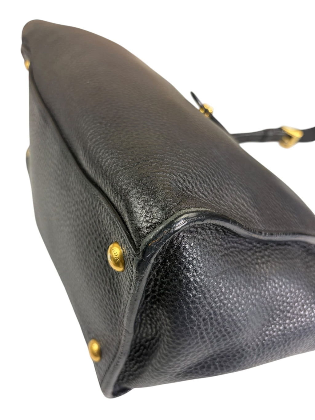 Prada Black Leather Vitello Daino Soundlock Two-Way Satchel