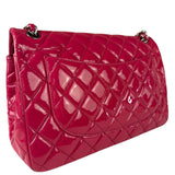 Chanel Hot Pink Large Patent Leather Double Flap Shoulder Bag 2014
