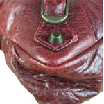 Balenciaga Vintage Burgundy Leather Moto City Two-Way Bag
