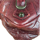 Balenciaga Vintage Burgundy Leather Moto City Two-Way Bag