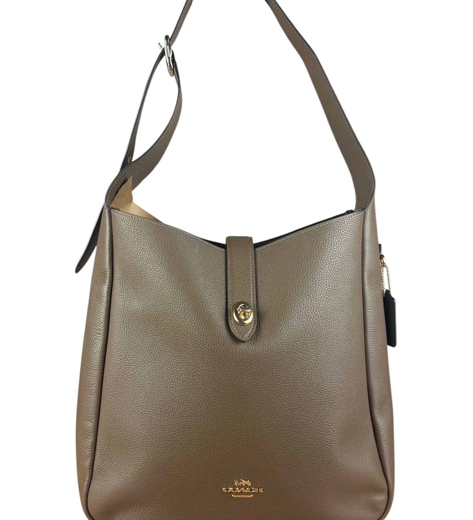 Coach Brown Pebbled Leather Large Hadley Tote