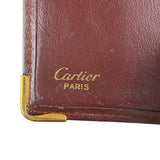 Cartier Vintage Bordeaux Burgundy Leather Bifold Wallet