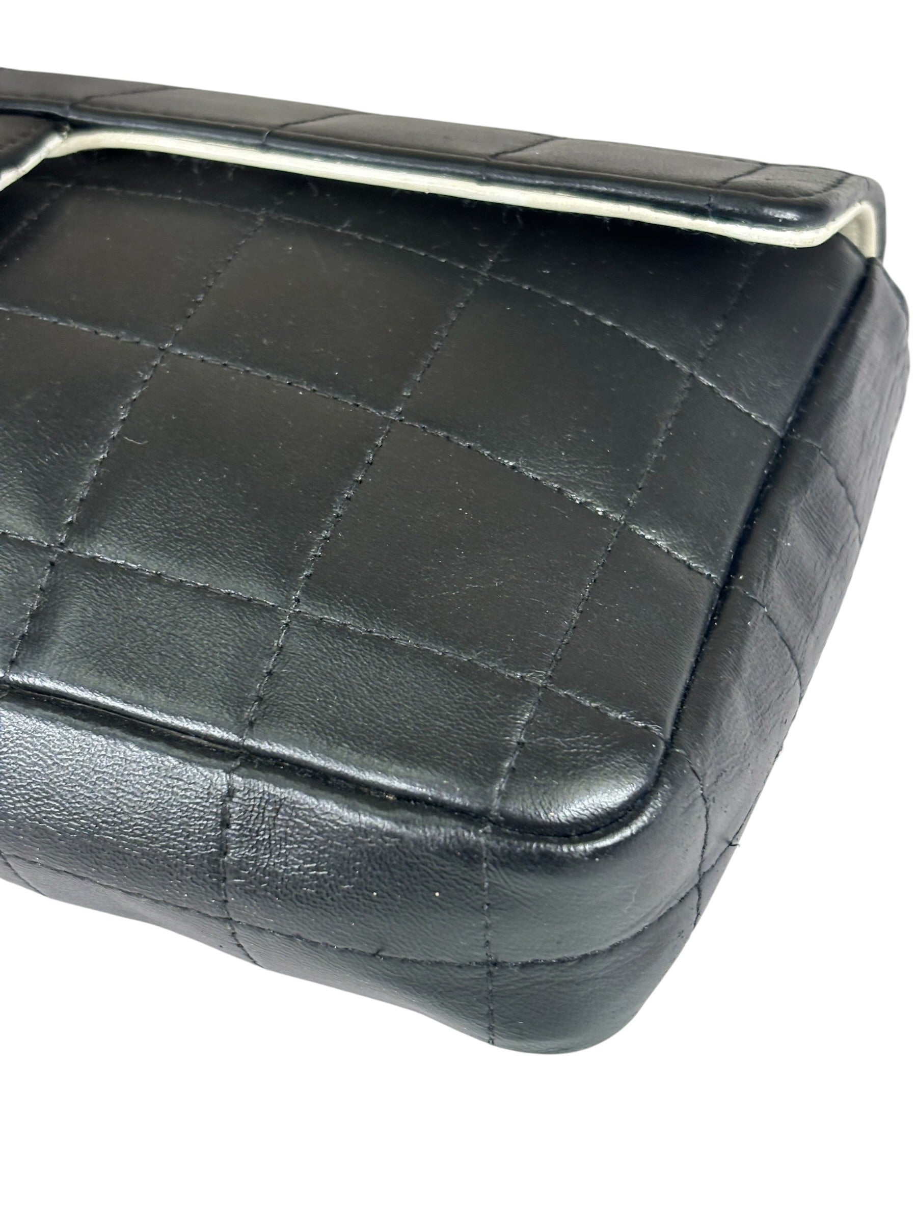 Chanel Black Chocolate Bar East West Flap Bag 2002