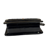 Chanel Black Patent Leather Trim/Cotton 2.55 Reissue Flap Bag 2000