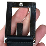 Gucci Black Leather Crystal Logo Belt