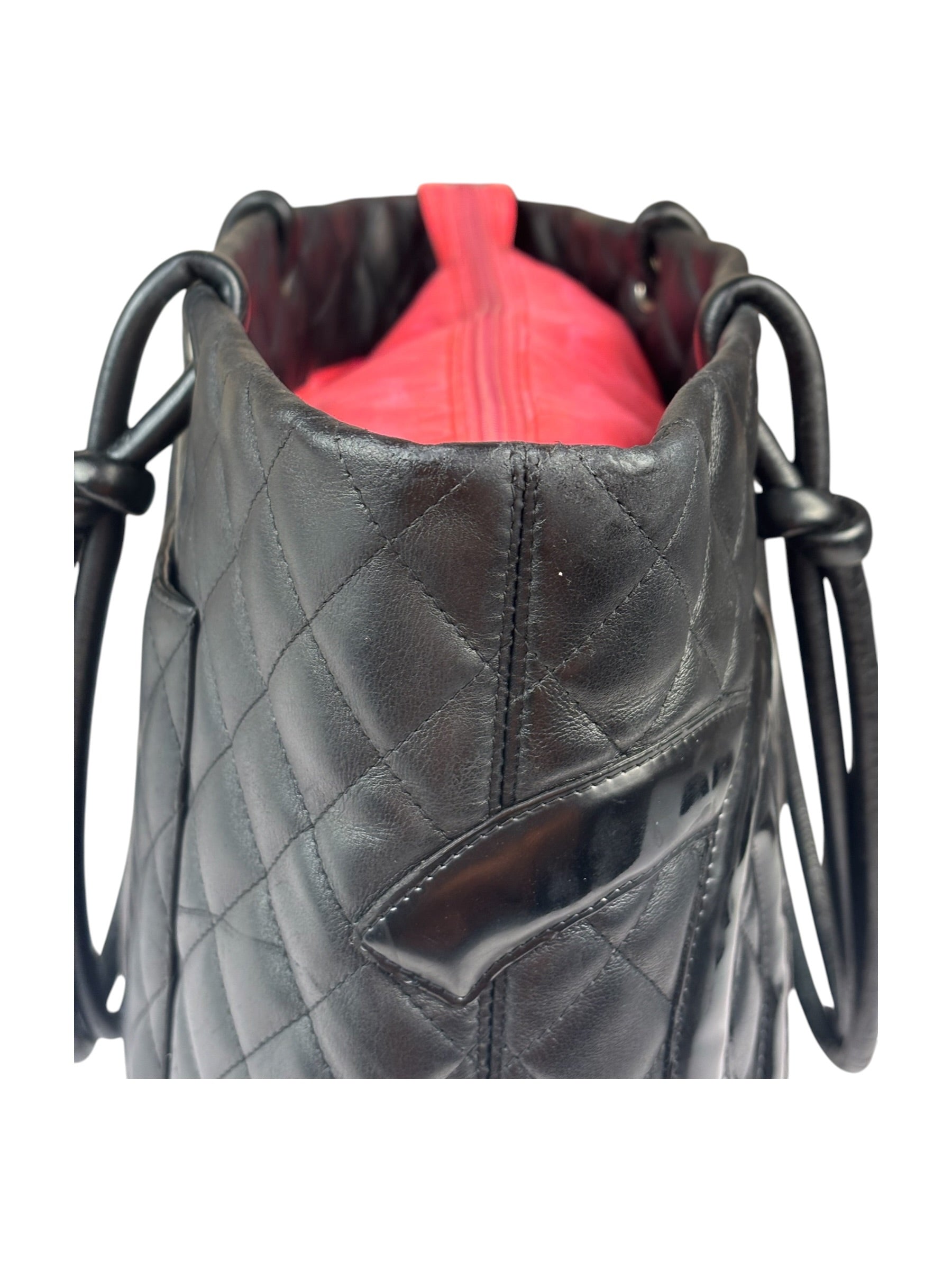 Chanel Black Quilted Leather Ligne Cambon Tote Mid 2000's
