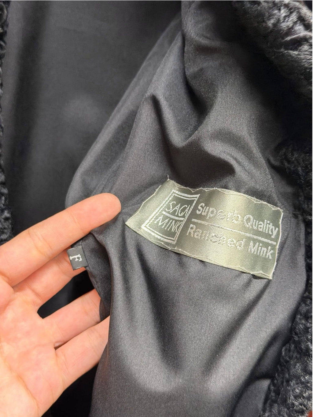 Vintage Black Persian Lamb Lapel Dark Brown Sheared Mink Coat