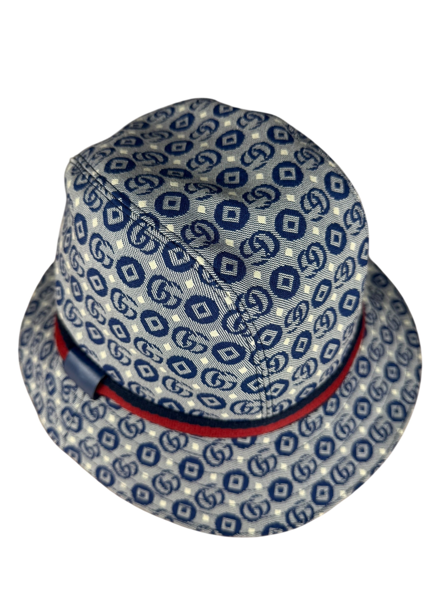 Gucci GG Logo Blue Denim Bucket Hat