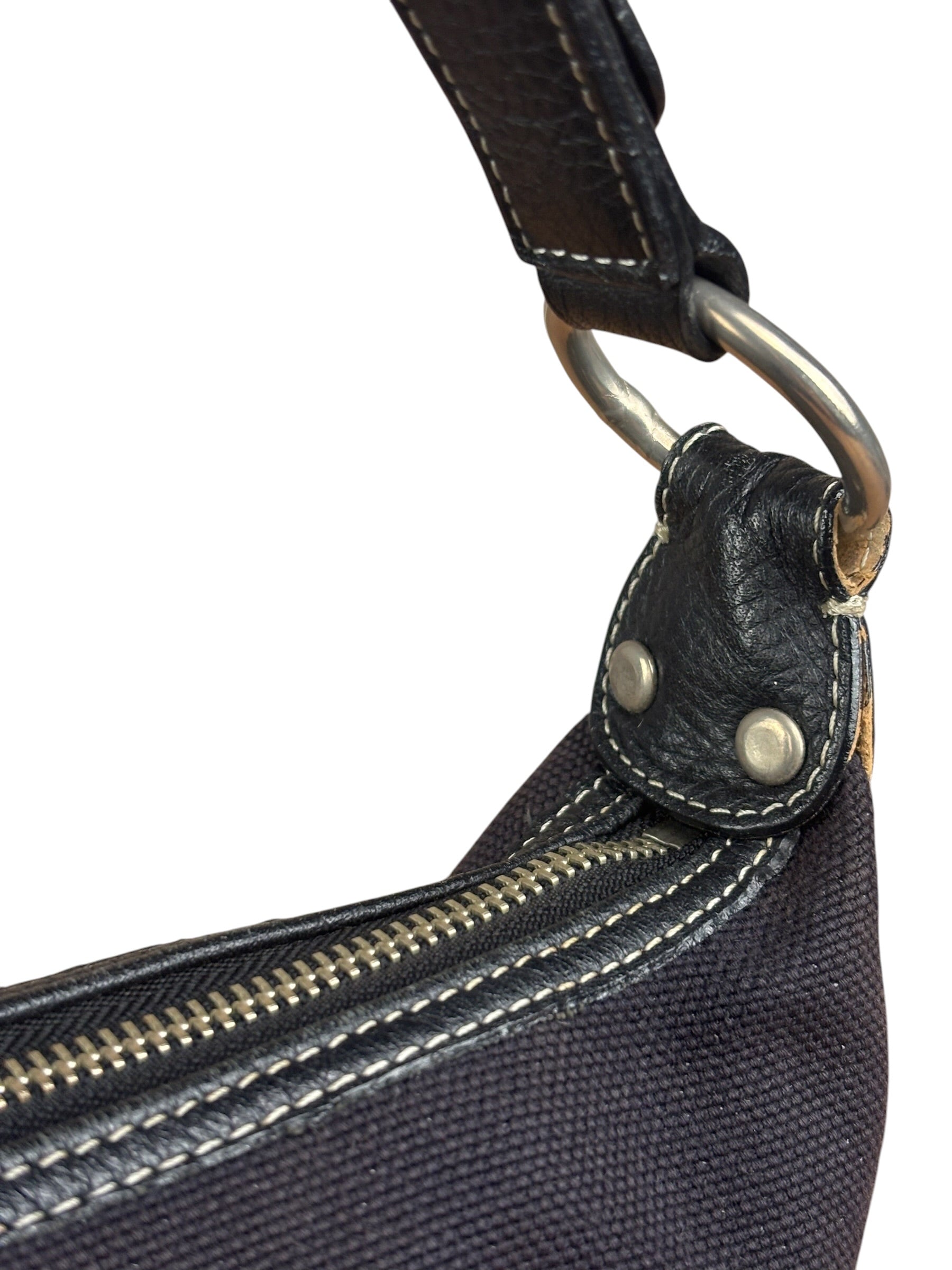 Burberry Vintage Black Canvas Crossbody Bag