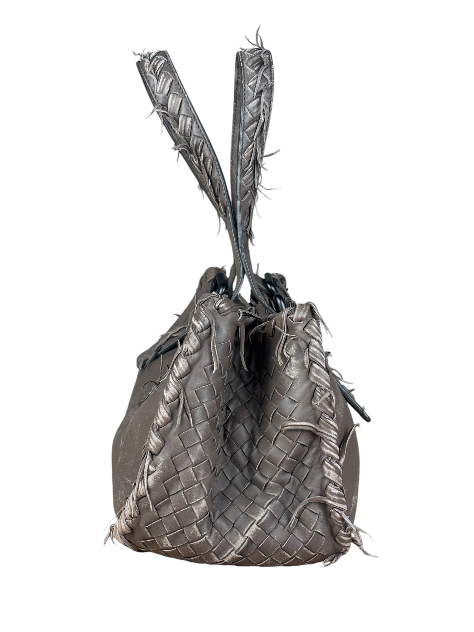 Bottega Veneta Intrecciato Leather Fringe Handbag
