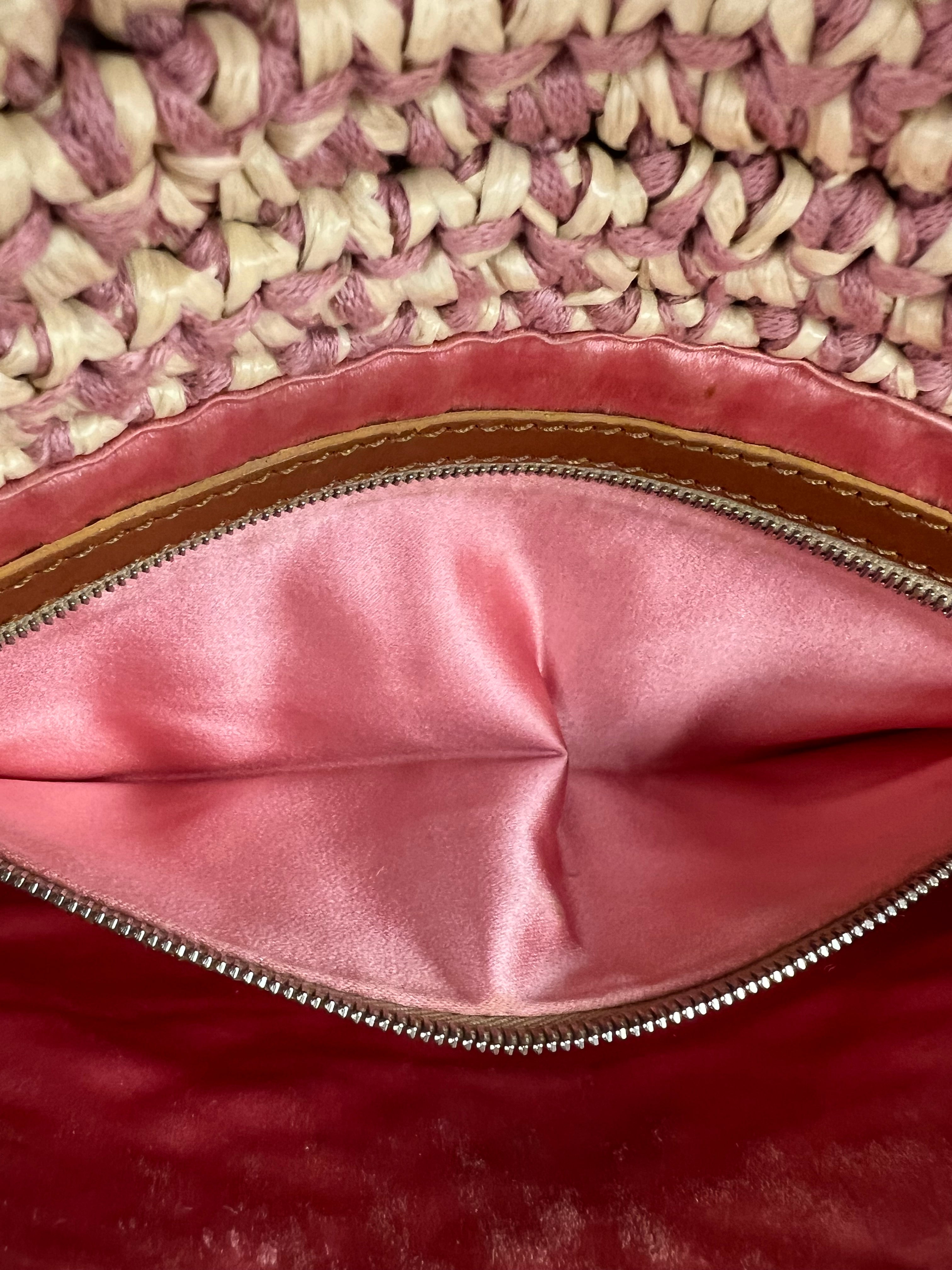 Fendi Raffia Crochet Baguette