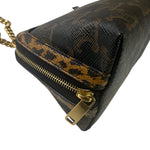 Celine Leopard Print-Trimmed Triomphe Chain Bag