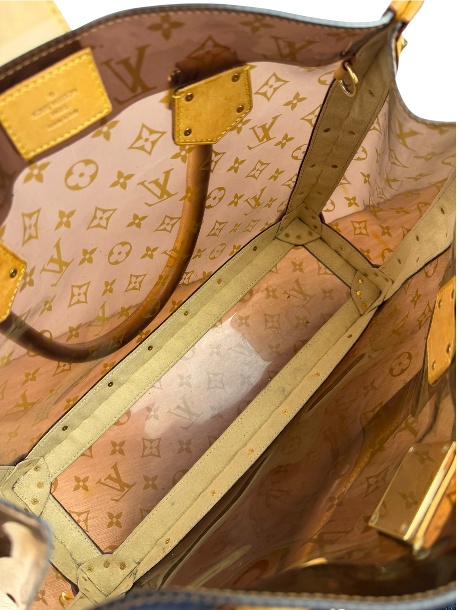 Louis Vuitton Vintage Brown Leather/PVC Monogram Ambre Tote