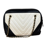 Chanel Bicolor Chevron V-Quilted Leather Camera Case 2014