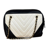 Chanel Bicolor Chevron V-Quilted Leather Camera Case 2014