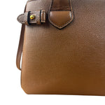 Burberry Brown Leather & House Check Small Banner