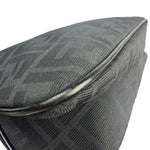 Fendi Black Leather Trim Zucca Mamma Baguette