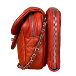 Chanel Red Quilted Mini Flap Wallet on Chain Bag 2011