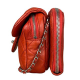 Chanel Red Quilted Mini Flap Wallet on Chain Bag 2011