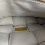 Bottega Veneta White Leather Padded Cassette Chain Bag