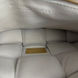 Bottega Veneta White Leather Padded Cassette Chain Bag
