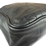 Chanel Vintage Black Leather Mademoiselle Vertical Quilted Shoulder Bag 1990's