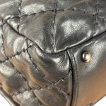 Chanel Black Leather Paris Moscow Flap/Chain Shoulder Bag 2005