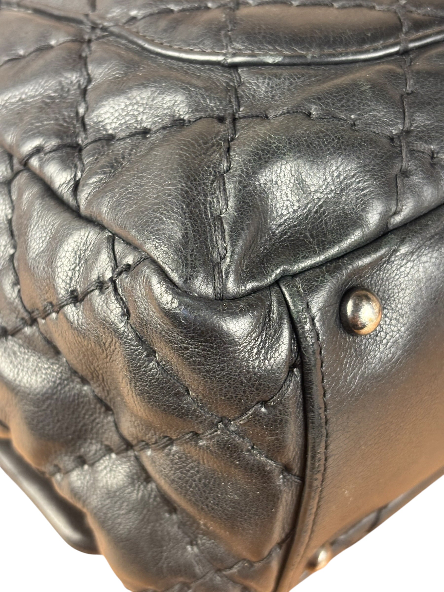 Chanel Black Leather Paris Moscow Flap/Chain Shoulder Bag 2005