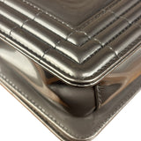 Chanel Gray Patent Leather Boy Flap Shoulder Bag