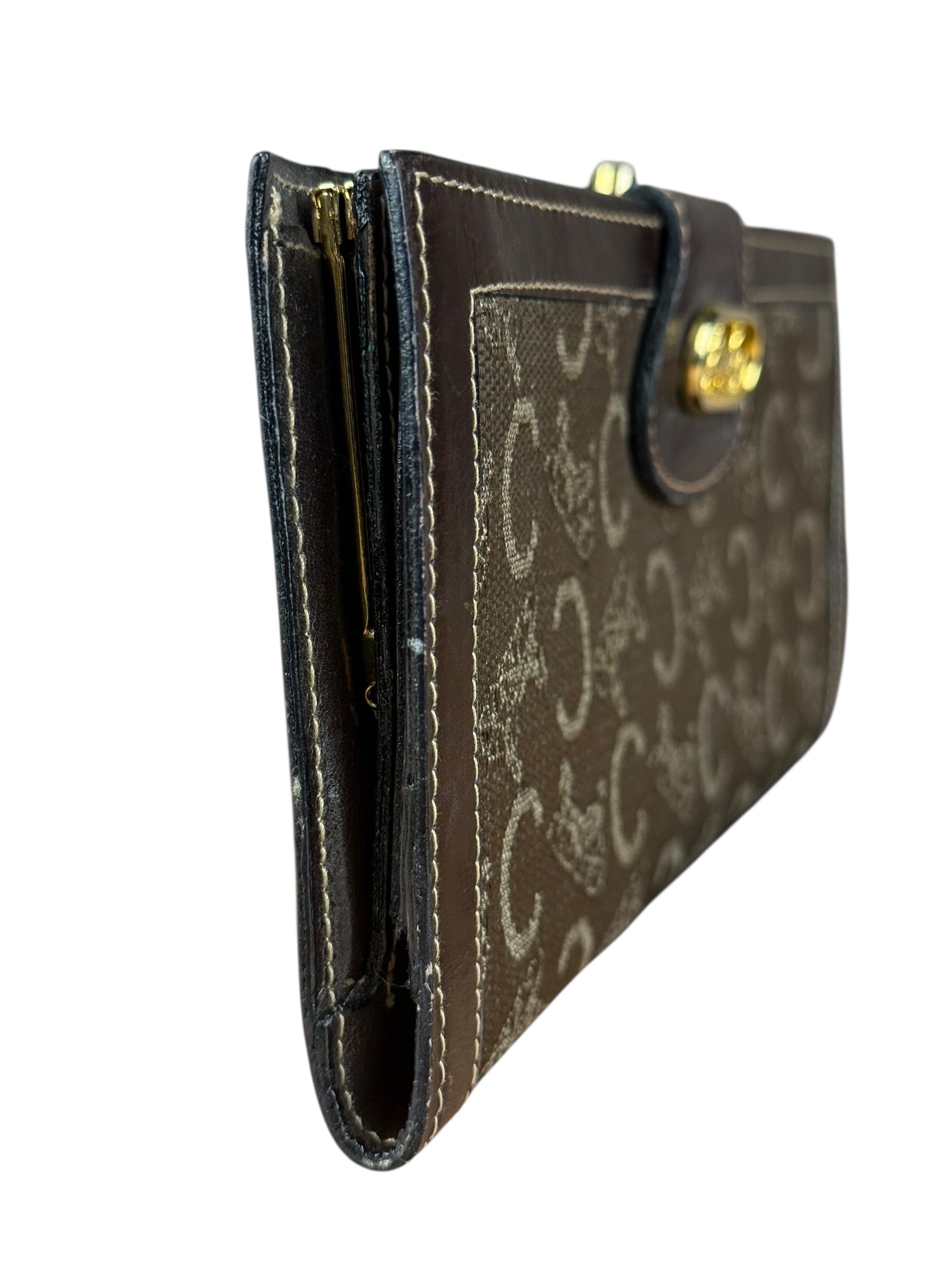 Celine Vintage Macadam Long Wallet Brown