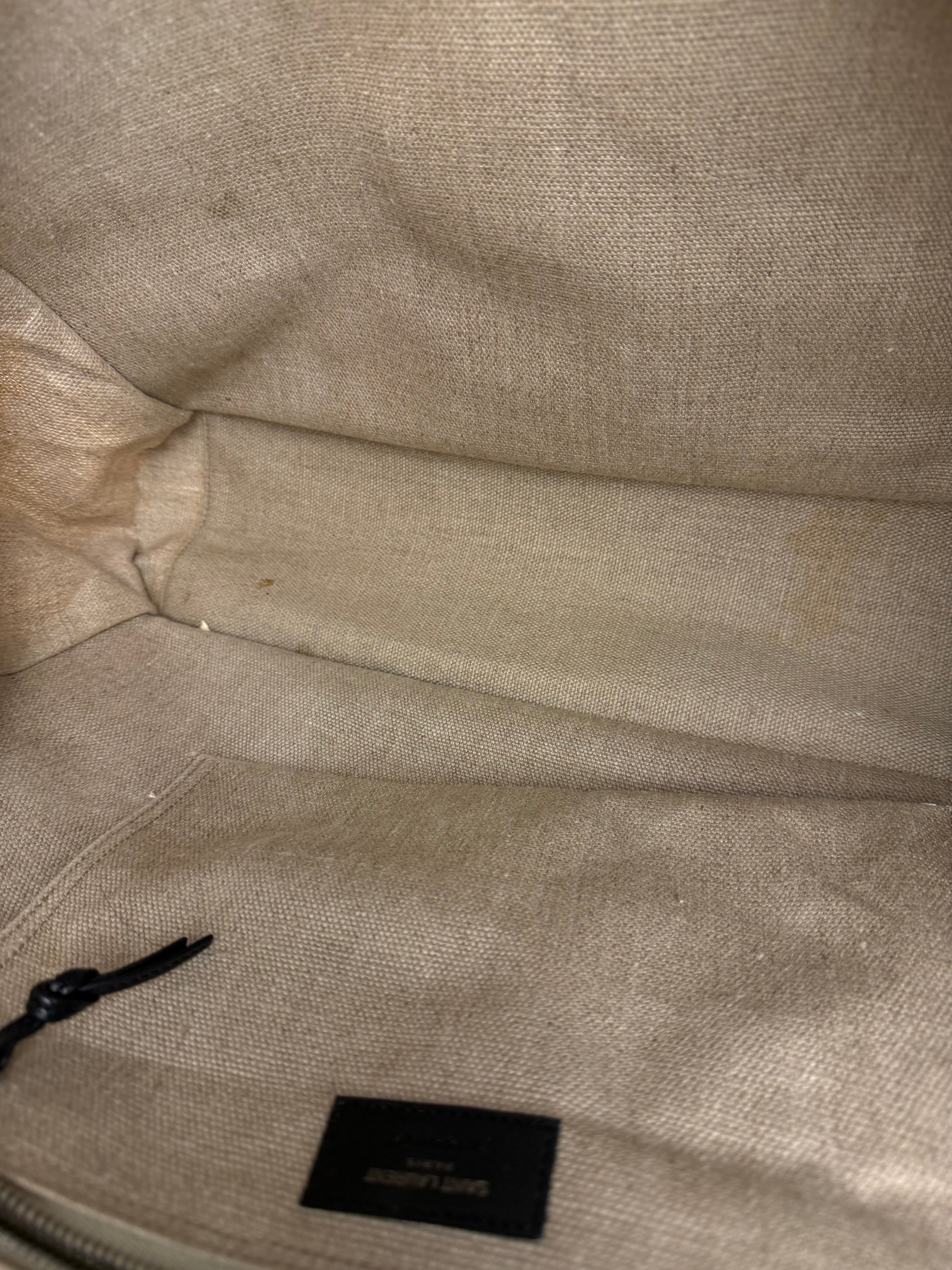 Saint Laurent Beige Canvas Rive Gauche Tote Bag