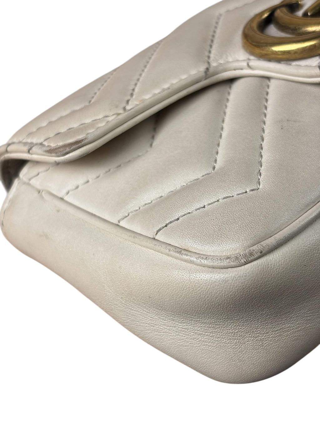 Gucci Marmont Mini Ivory Calfskin Leather Bag