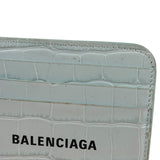 Balenciaga Blue Croc Embossed Cardholder