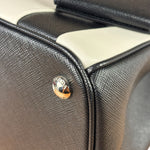 Prada Black/White Saffiano Leather Striped Two-Way Bag