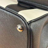 Prada Black/White Saffiano Leather Striped Two-Way Bag