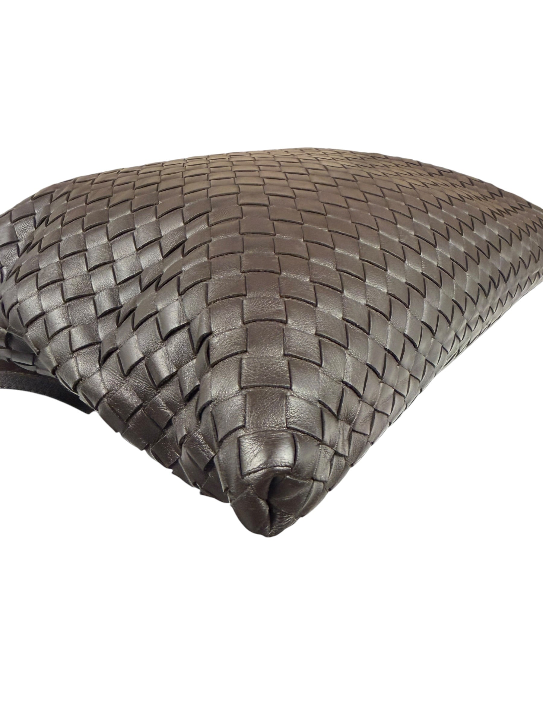 Bottega Veneta Brown Leather Woven Intrecciato Crossbody Bag
