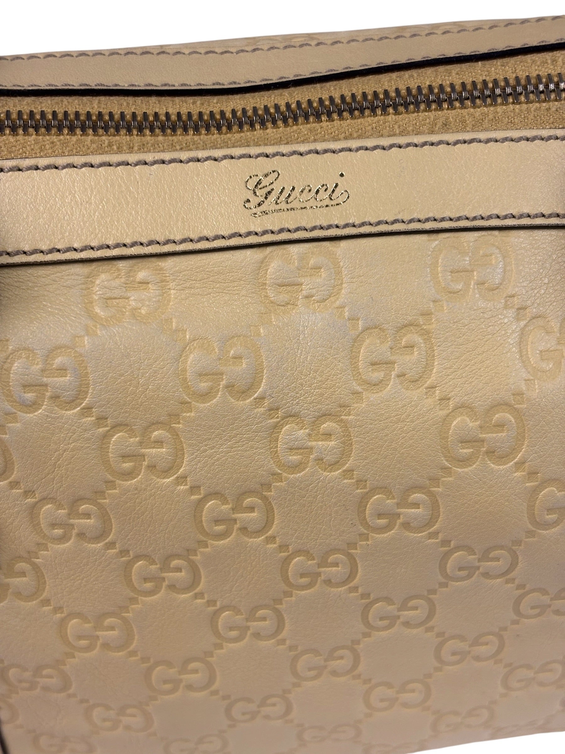 Gucci Yellow Leather GG Abbey Shoulder Bag