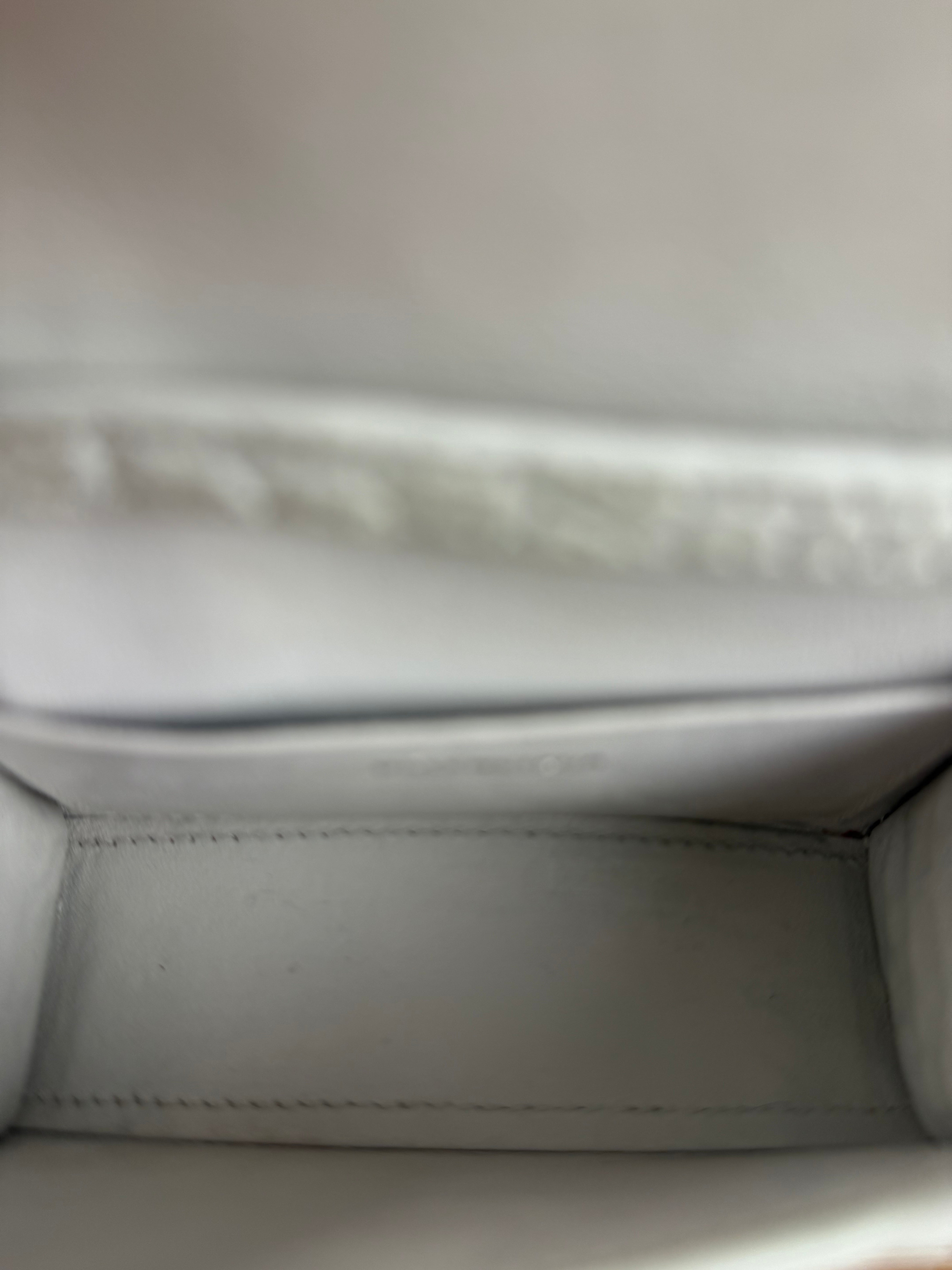 Balenciaga White Croc Embossed Nano Hourglass Bag