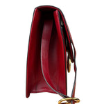 Gucci Red Leather GG Ring Shoulder Bag