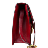 Gucci Red Leather GG Ring Shoulder Bag
