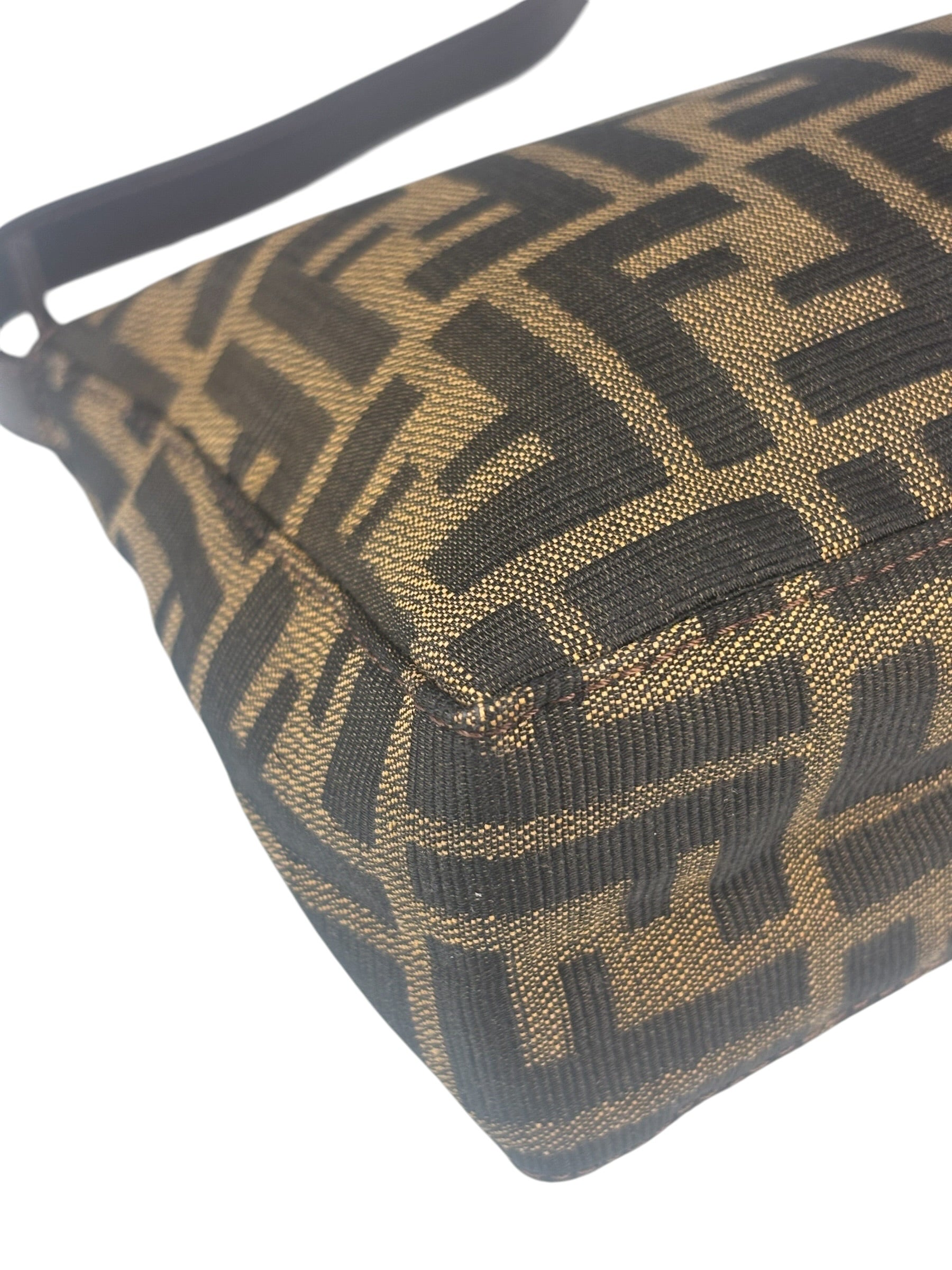 Fendi Leather Trim Zucca Pochette