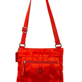 Coach Red/Orange Nylon Getaway Signature File Crossbody