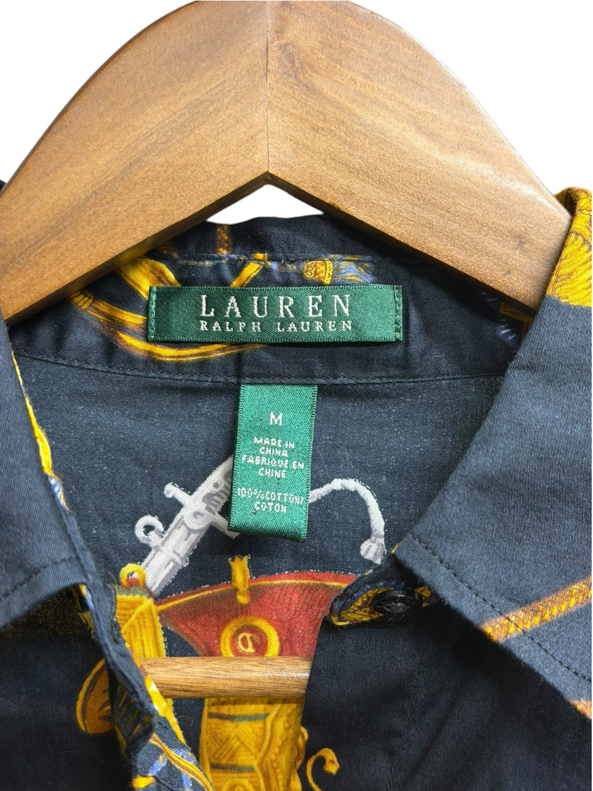Vintage Lauren by Ralph Lauren Equestrian Print Button Shirt